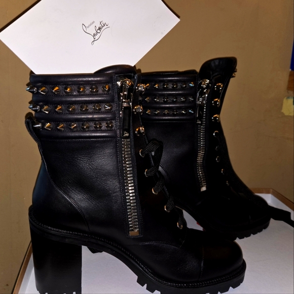 Christian Louboutin size 41.5 US 11.5 black  Winter spikes 70 boots - Picture 2 of 7
